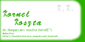 kornel koszta business card